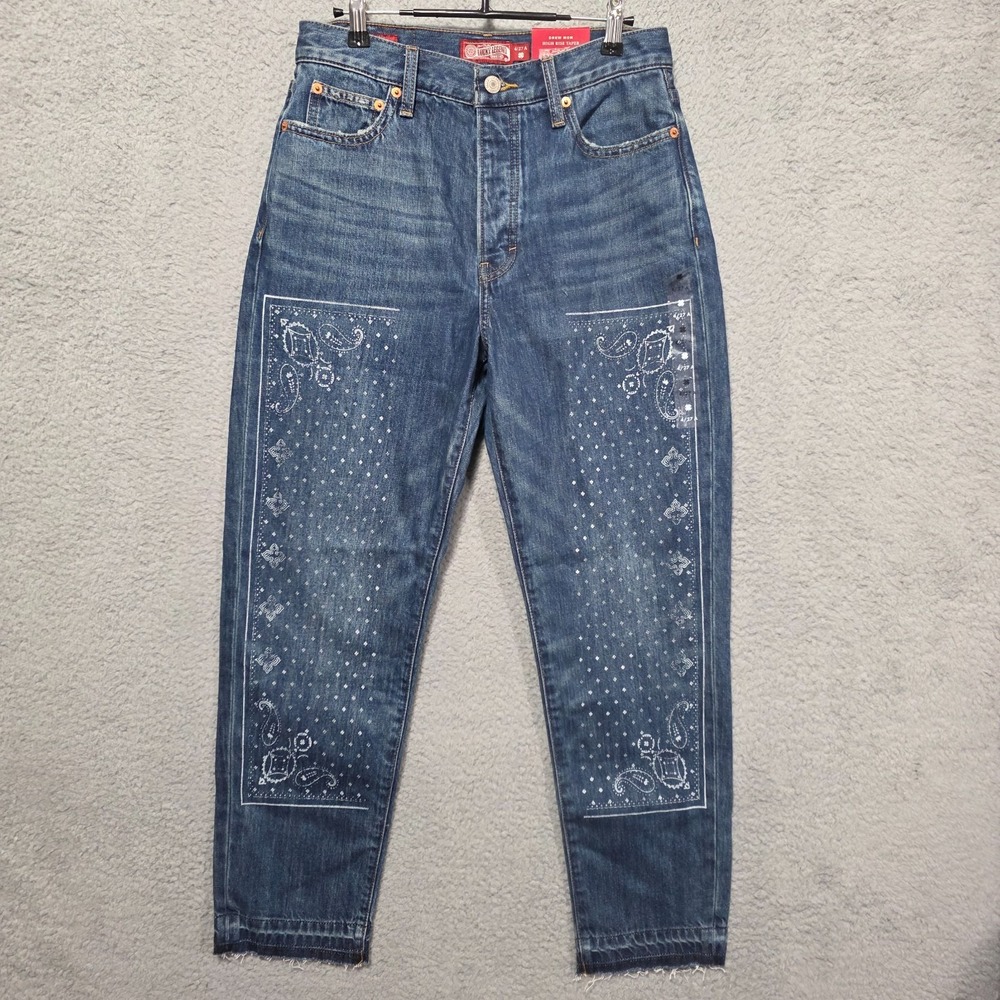 Lucky Brand‎ Jeans Womens 4 High Rise Taper Drew Mom Bandana Print NWT
